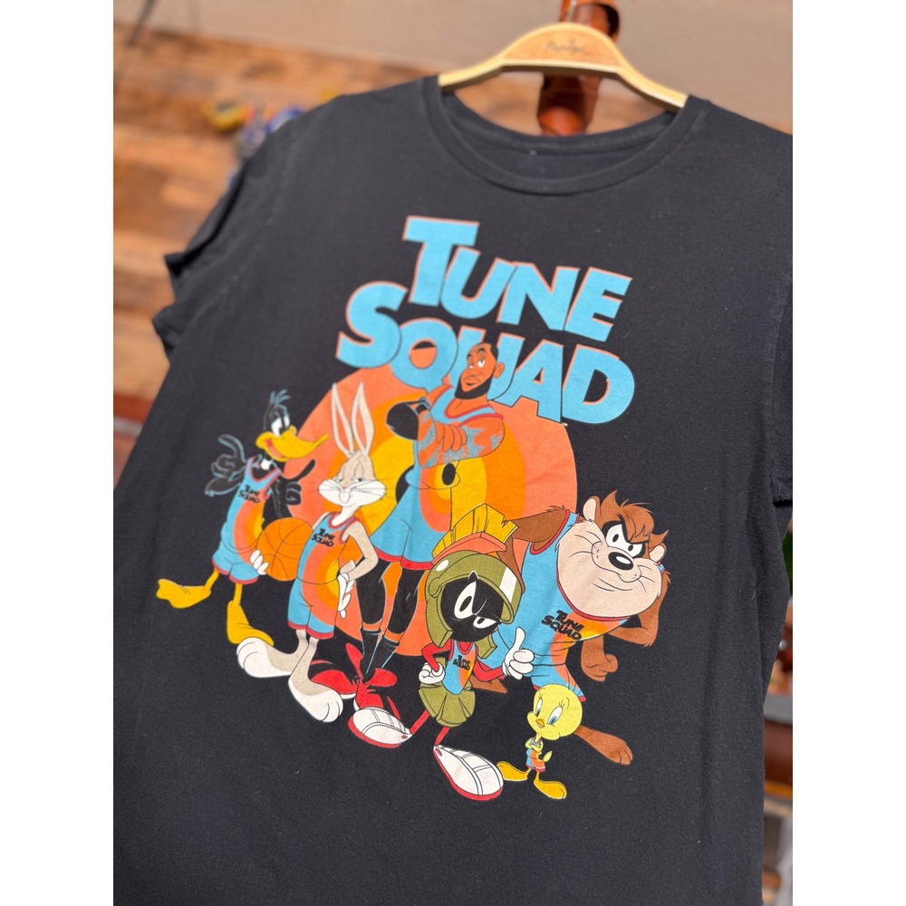 Space Jam A New Legacy Tune Squad LeBron James Looney Tunes Graphic TShirt Black